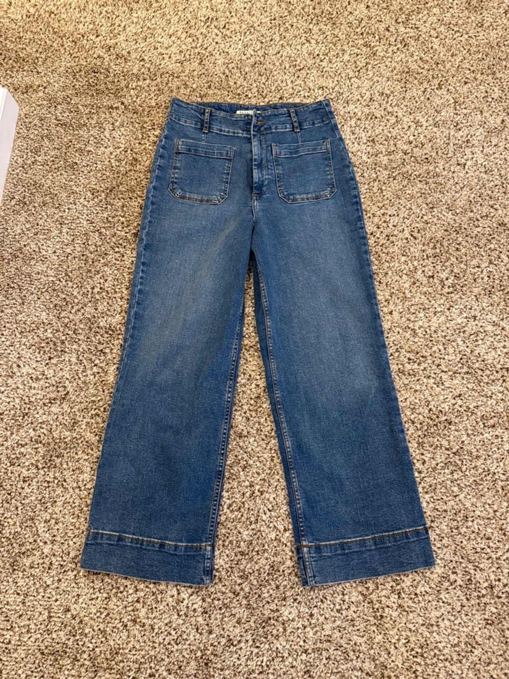 bagatelle Wide-Leg High-Rise Denim Jeans in Blue